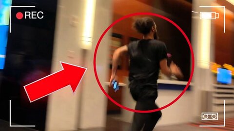 Scammer Runs For His Life When Confronted In Hotel Lobby!