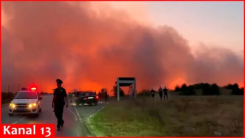 Strong fire in Crimea - Residents evacuated, helicopters brought to area