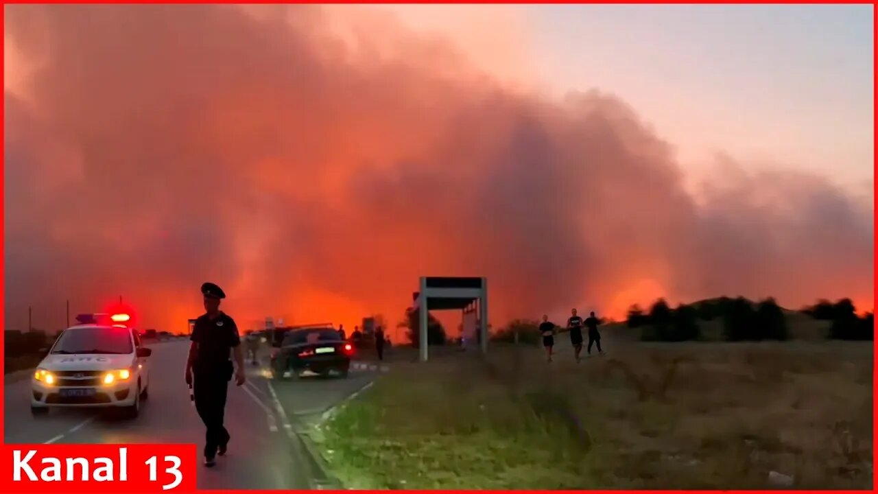 Strong fire in Crimea - Residents evacuated, helicopters brought to area