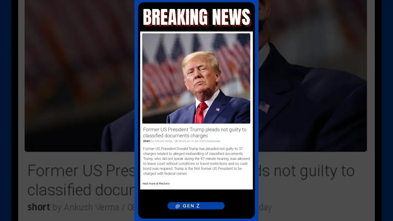 News Bulletin | Donald Trump Pleads Not Guilty in Historic Court Hearing | #shorts #news