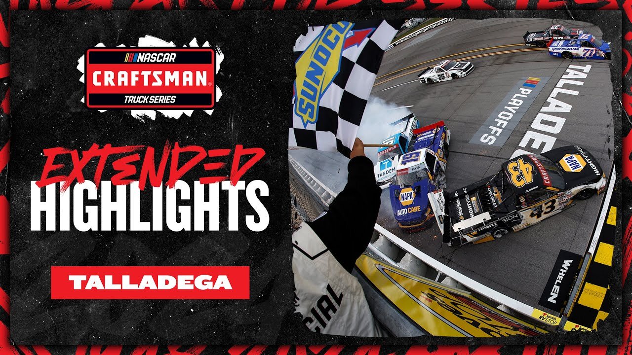 NASCAR Official Extended Highlights: Last-lap wrecks caps off exciting Talladega Truck Series race