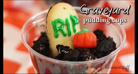 Halloween Graveyard Cups Dessert Using Chocolate Pudding ｜ Halloween Dessert recipes