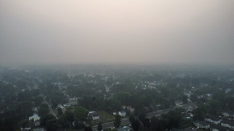 Flying My Drone Into The Smokey Sunset in Rochester, NY