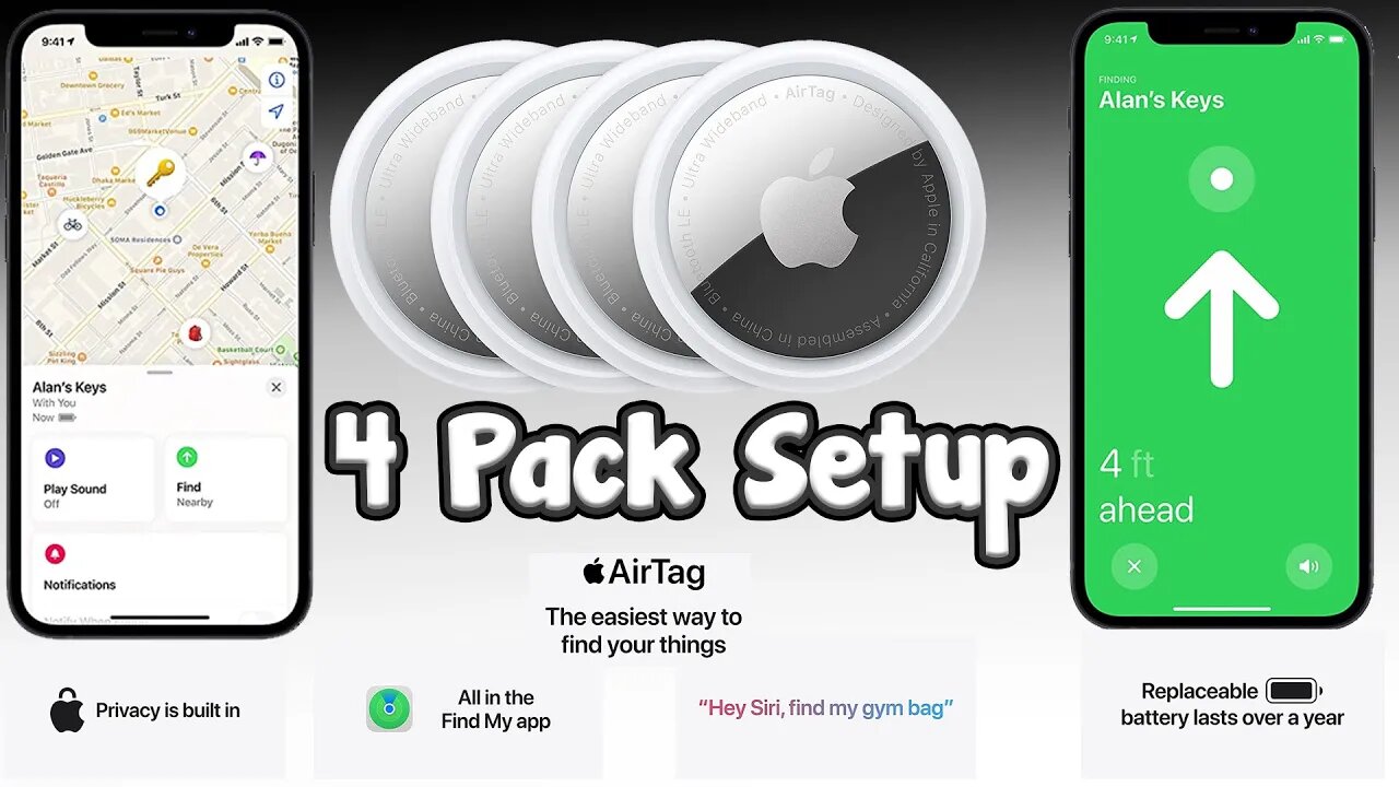 Airtag 4 Pack NEVER BEEN CHEAPER! Quick Setup IN LESS THAN ONE MINUTE