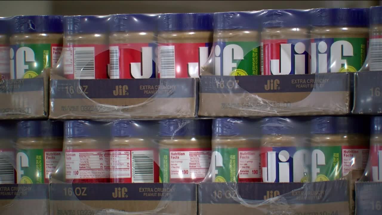 Hunger Task Force collecting peanut butter jars for families in need