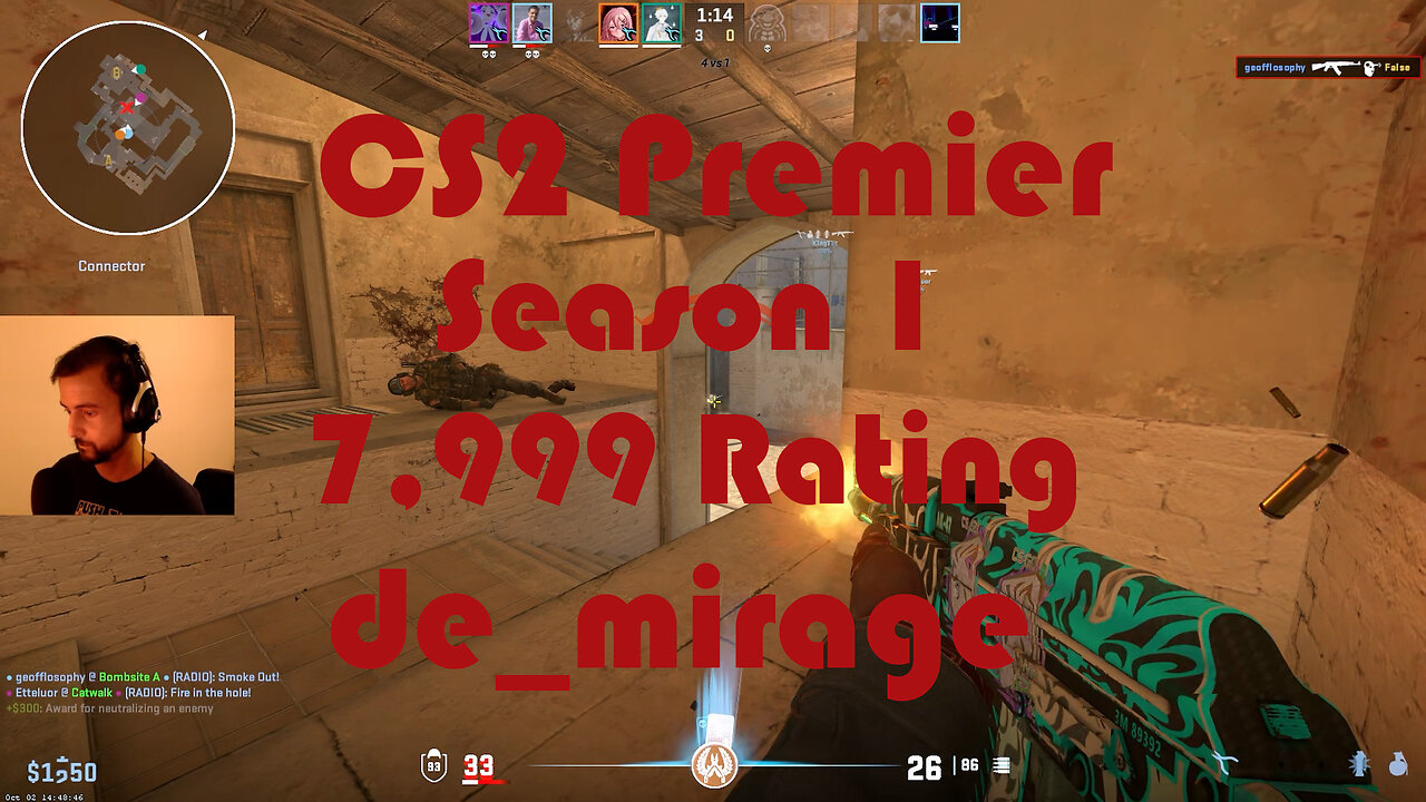 121 ADR Game! CS2 Premier Matchmaking - Season 1 - 7,999 Rating - de_mirage