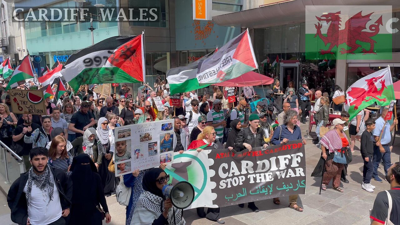 March for for Yemen, Lebanon and Palestine, High Street Cardiff