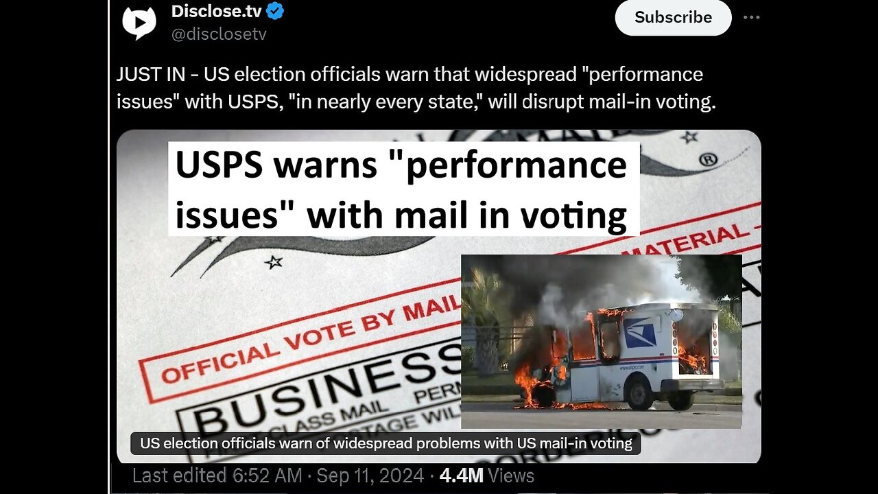 USPS warns “performance issues” will disrupt mail in voting