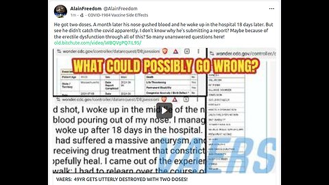 VAERS: 49YR GETS UTTERLY DESTROYED WITH TWO DOSES!