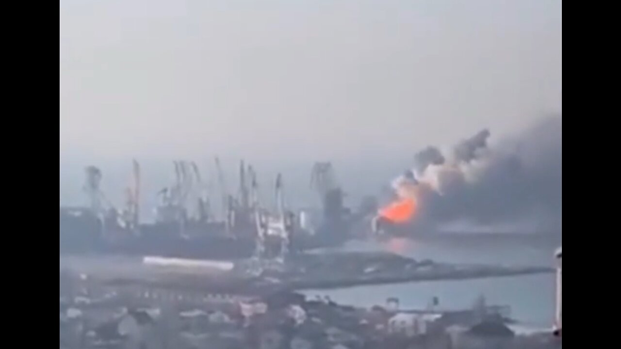 Fire in the port of Berdyansk, southern Ukraine