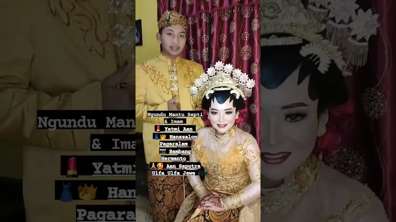 Senyum Bahagia Pengantin Adat Jawa yang tampil Cantik dan Ganteng #shorts #short #shortvideo