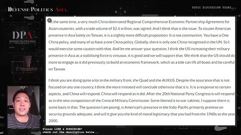 Singapore Defense Minister warn United States that they are losing geopolitical war in Indo-Pacific