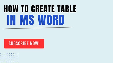 How to make a table in ms word.