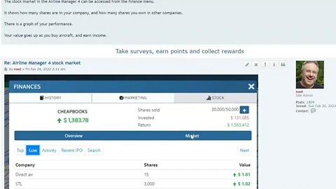 Airline Manager 4 Stock Market