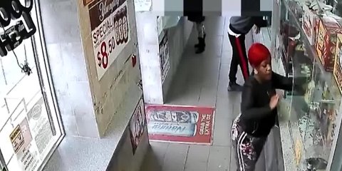 Woman makes torch, burns store items