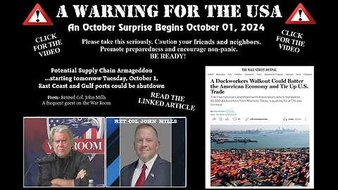 ⚠ WARNING ⚠ | IT'S REAL! | OCTOBER SURPRISE | OCTOBER 01, 2024