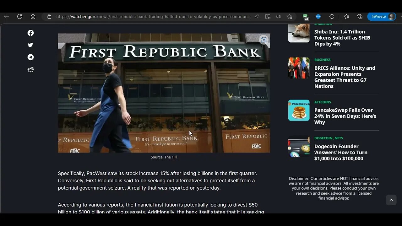 Republic Bank collapsed. trades halted.