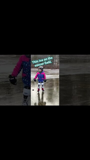 Thin Ice Skating on the Soccer Field.