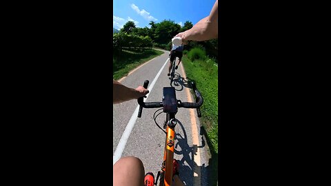 bike riding in a hot italian summer