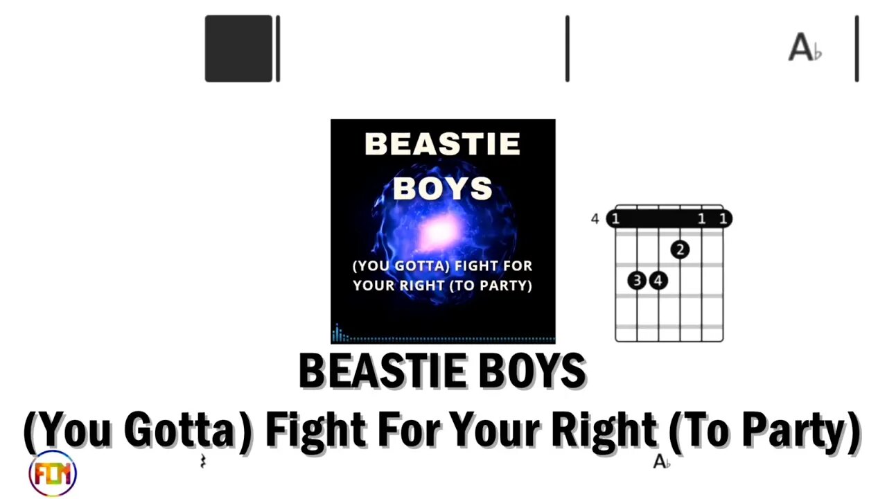 BEASTIE BOYS You Gotta Fight For Your Right To Party - Guitar Chords & Lyrics HD