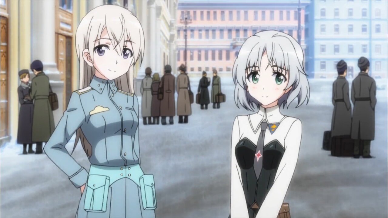 Brave Witches - Eila and Sanya at the train station