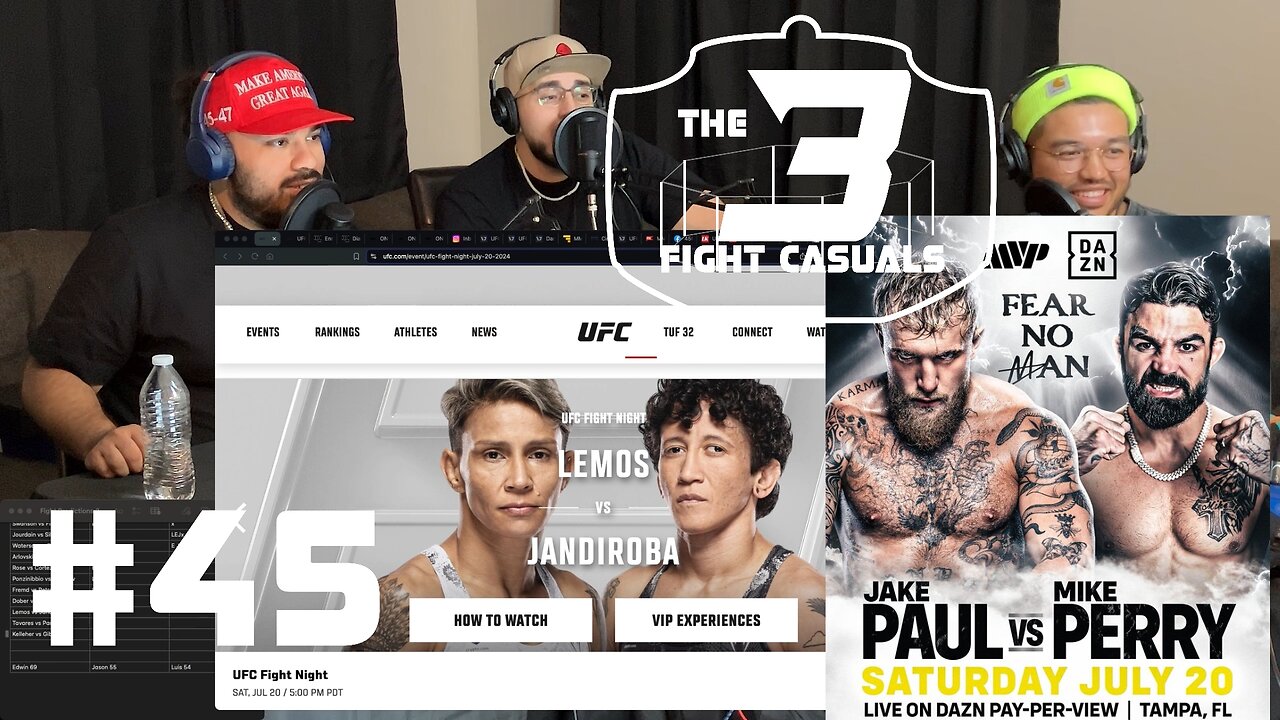 The 3 Fight Casuals - #45 - UFC Lemos vs Jandiroba - Jake Paul vs Mike Perry PREDICTIONS