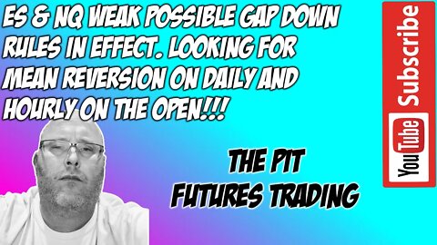 ES NQ Weak Gap Down Possible - Premarket Trade Plan - The Pit Futures Trading