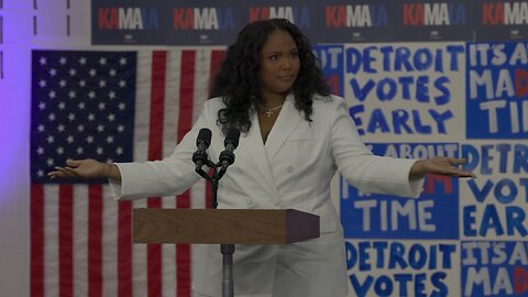 Lizzo Speaks in Support of Kamala Harris at Campaign Event in Detroit