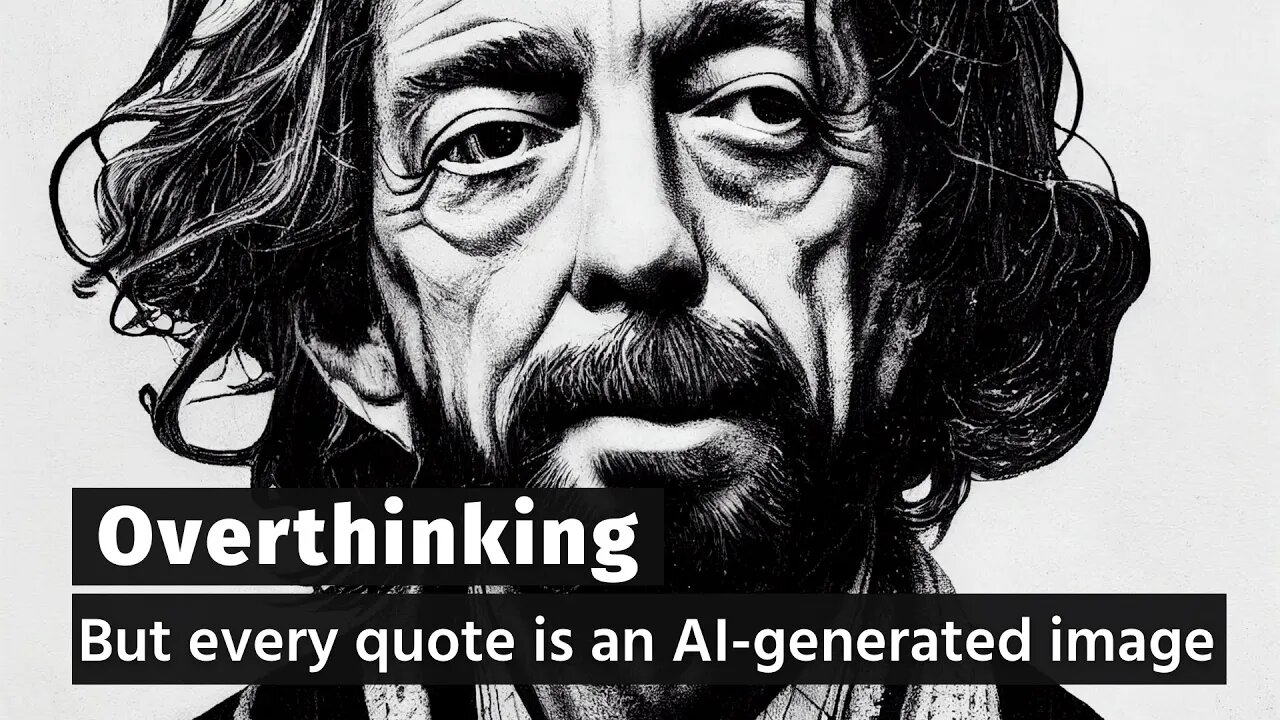 Alan Watts - Overthinking - But all quotes are AI generated images