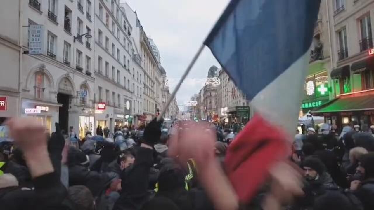 France | Large Protest in Paris Following President Macron's Remarks against Unvaccinated