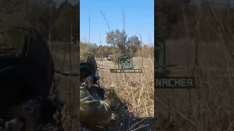 This is a destruction of a Ukrainian S-300 with a machine gun.