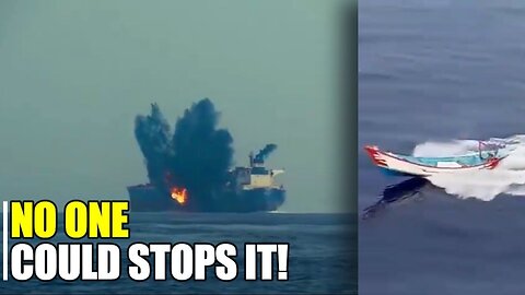 This is what a boat-drone strike on a British ship looks like!