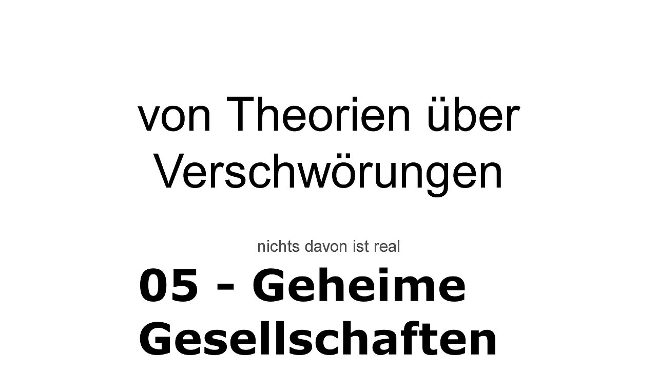 TKTV - 05 - Verschwörungen - Geheime Gesellschaften | Diskurs (Deutsch)