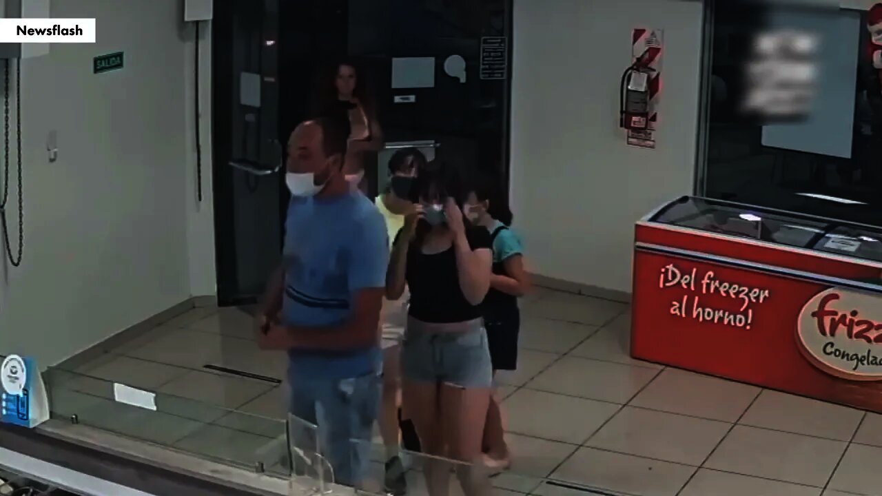 Woman strips and uses dress as face mask to buy ice cream