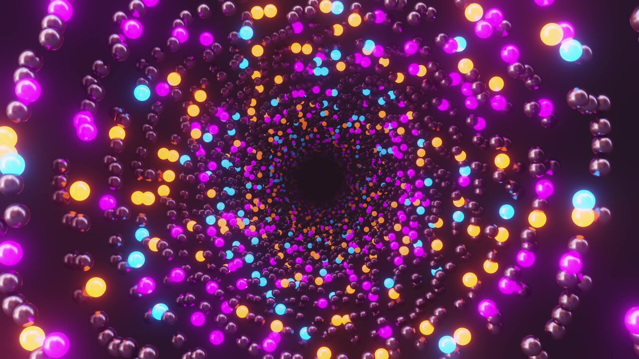 spiral neon balls spiral color effect vj loop | free seamless 4k uhd screensaver vj loop