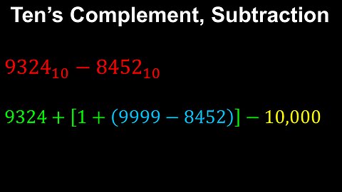 Ten's Complement, Subtraction - Discrete Mathematics
