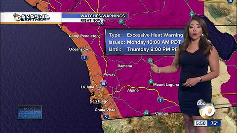 10News Pinpoint Weather with Meteorologist Angelica Campos