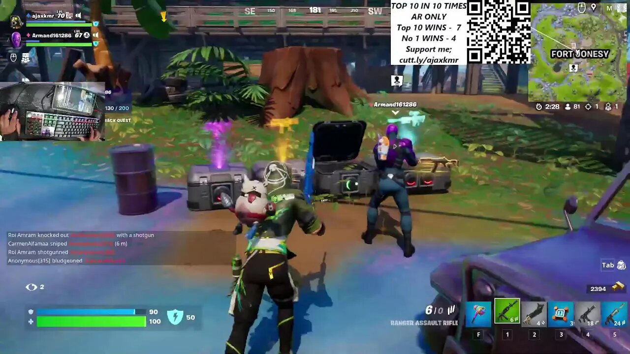 TOP 10 IN 10 TIMES AR ONLY (day 2) #fortnite #arweapon