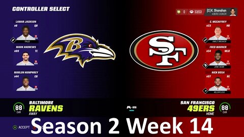 Madden Nfl 23 Ravens Vs 49ers Simulation Franchise S2 W15