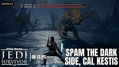 Cal Kestis VS 2 Rancors | Fractured Malice Force Tear | Star Wars Jedi: Survivor 4K Clips