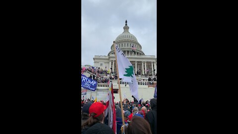 Peaceful protesters sing National anthem outside Capitol on Jan 6