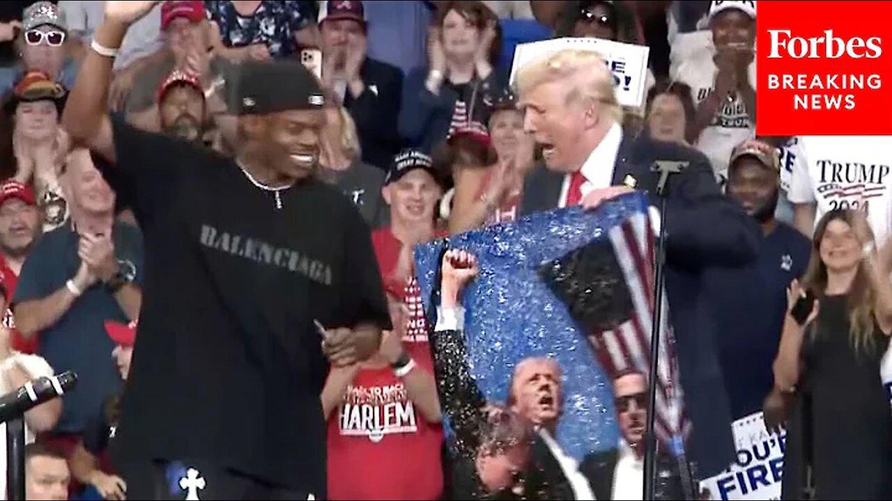 Trump Brings Artist 'Artlanta' On Stage To Sign Work Depicting 'Fight Fight Fight'