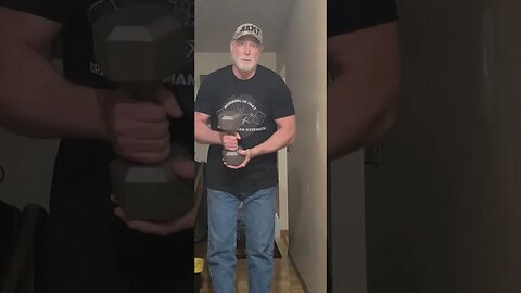 Overhead Triceps or Back Curls. Crazy 🤪 old man