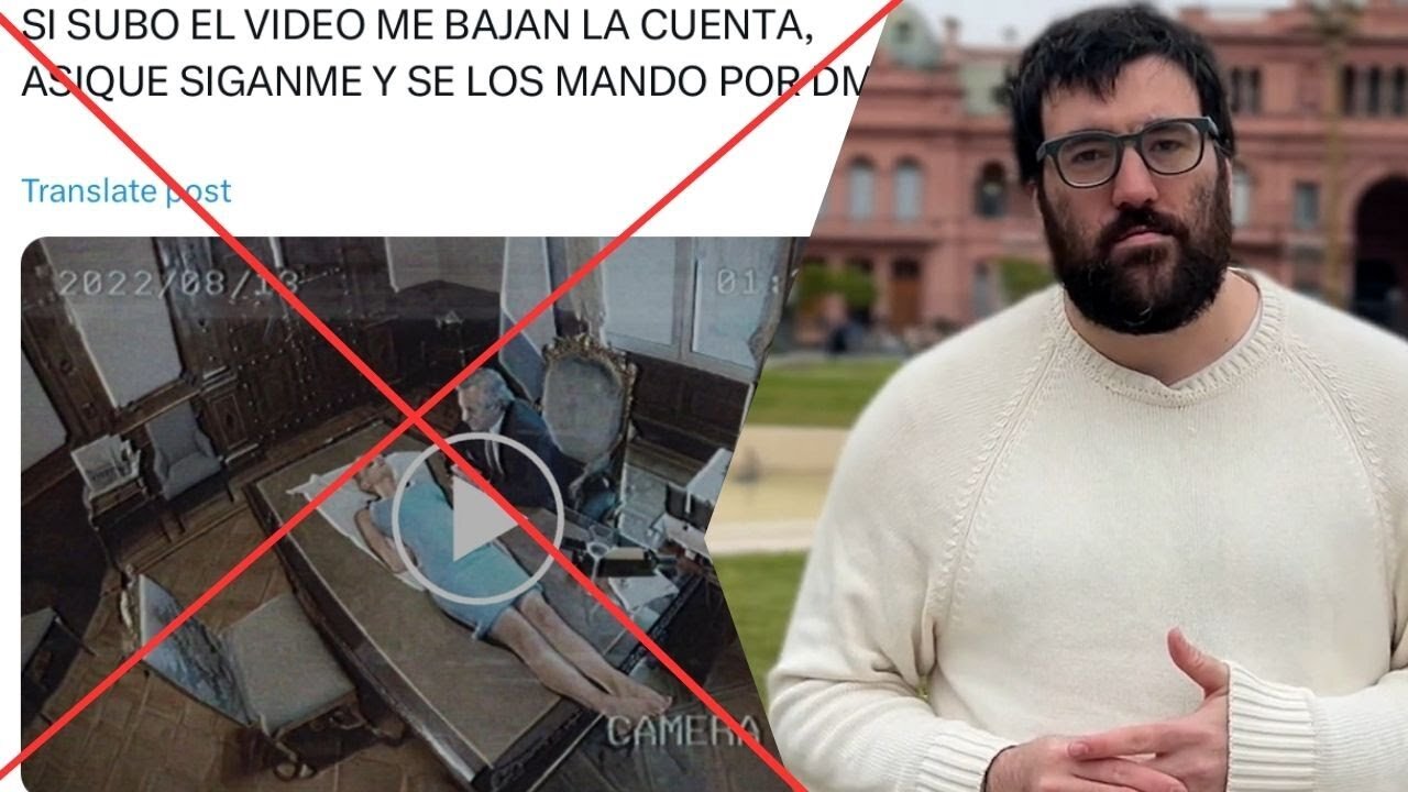 Foto del expresidente Alberto Fernández con una mujer sobre una mesa es un montaje #facts