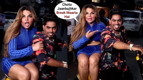 Rakhi Sawant ने लिए Chotu Pandey के Bike पे मज्जे😜