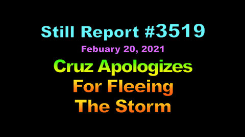 Cruz Apologizes For Fleeing the Storm?!?, 3519