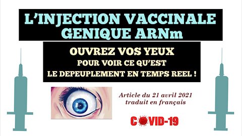 COVID-19, injection vaccinale et dépopulation... (Hd 1080)