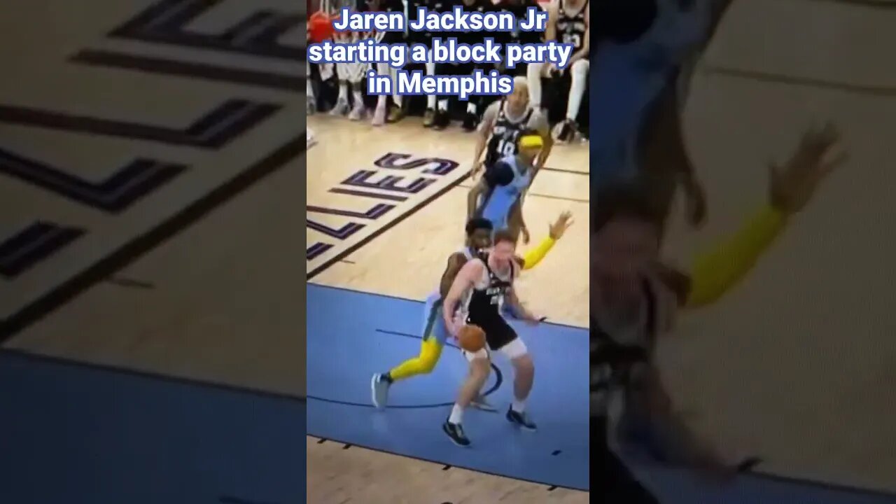 Jaren Jackson Jr starting a Block Party in Memphis! #nba #shorts #jarenjacksonjr