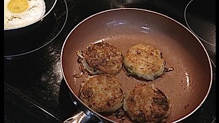 Hash Browns (using rings) & Eggs Over Easy
