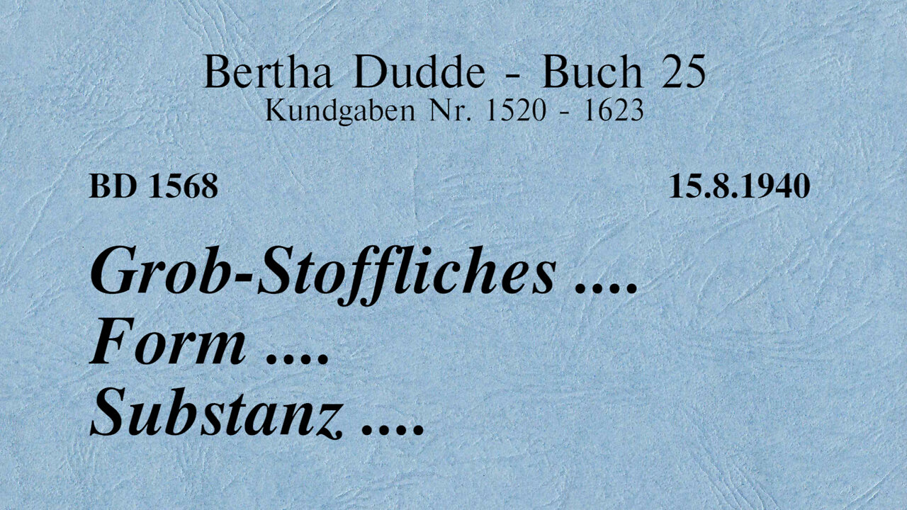 BD 1568 - GROB-STOFFLICHES .... FORM .... SUBSTANZ ....